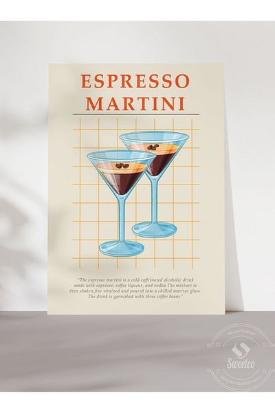 Sweetco Αφίσα Espresso Martini χωρίς πλαίσιο |   Αφίσα Espresso Martini Cafe
