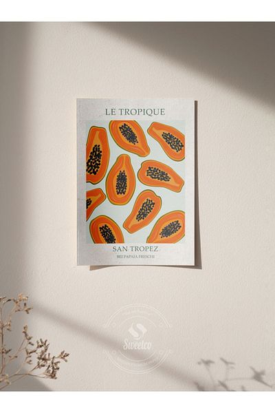 Sweetco Αφίσα Le Tropique No1 χωρίς πλαίσιο |   Αφίσα κουζίνας Papaya No1