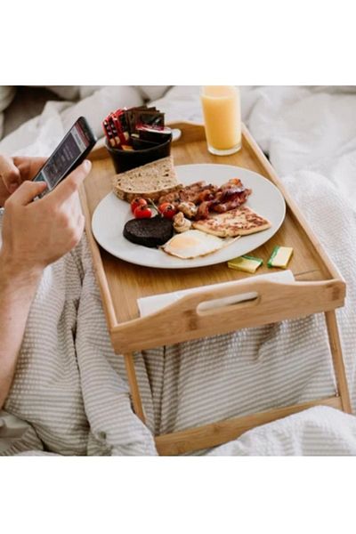 Bamboo Bamboo Pedestal Enjoyment Tray Wooden Decorative and Presentation Tray