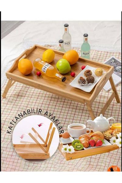 Bamboo Bamboo Pedestal Enjoyment Tray Wooden Decorative and Presentation Tray