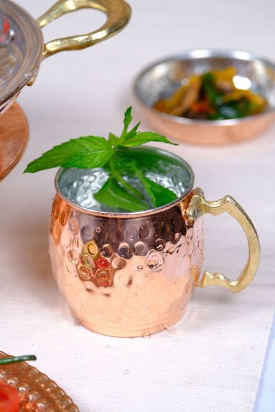 GÜR BAKIR Copper Mug Glass 1 Piece 410 ml