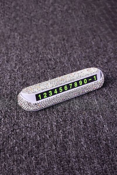 CONOCER Ki Stone Eye-Catching Torpedo Top Vehicle Parking Number Pink Stone Crystal
