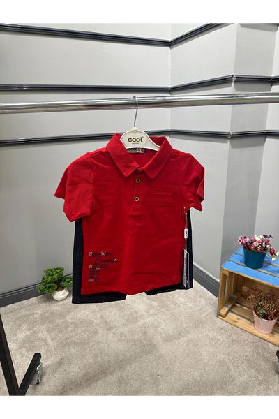 Cool Exclusive Boy's Polo Neck Embroidered T-shirt Set
