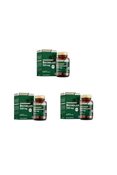 Nutraxin Şeker Içermeyen Bromelaın 60 Tablet x 3