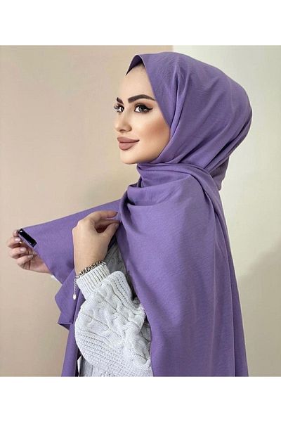 feronis Μοντέλο Lilac Hijab Γυναικείο βαμβακερό σάλι Cazz