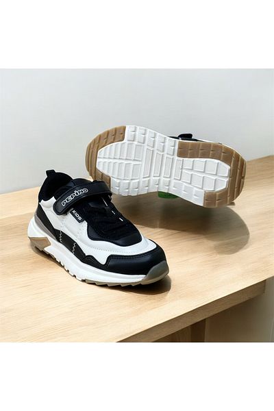 fikret bağcı Pantofi sport ortopedici pentru băieți - Talpă din cauciuc cu șireturi și velcro, piele moale din microfibră