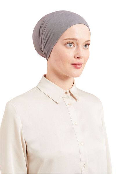 Melodi Scarf Practical Ready-Made Snap Bonnet - Dark Gray Hijab Women