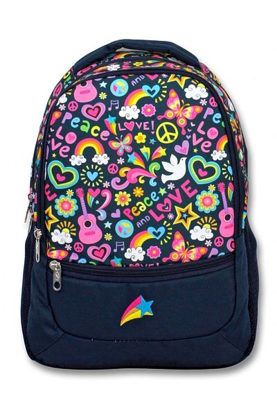 ÜMİT ÇANTA Cennec Black Love Printed Primary School Backpack - Girl