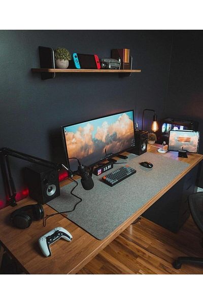 garaccu Felt Table Mouse Mat Pad for Office Study Desk 60X160 cm (Special Size)