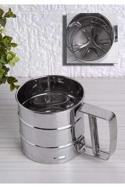 Enyaza Home Stainless Steel Flour and Sugar Sieve - 1 Piece Flour Screening Apparatus