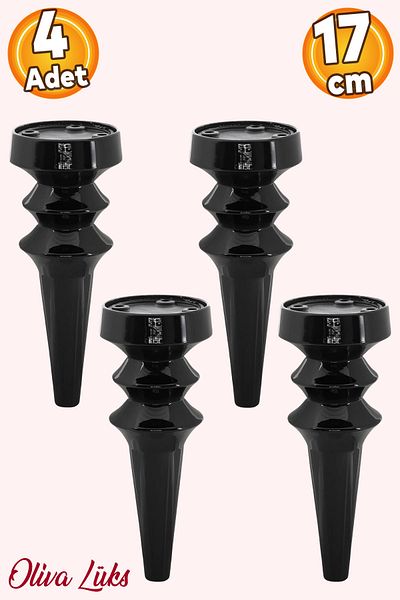 Badem10 Oliva Negru 17 Cm Mobilier Canapea Fotoliu Tv Unitate Consolă Upgrade Riser Picior Picioare 4 Buc