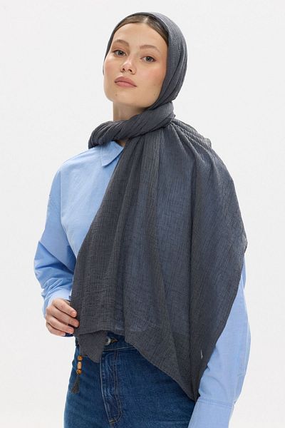 FENZA SCARF Freya Muslin Wrapped Tasseled Cotton Shawl