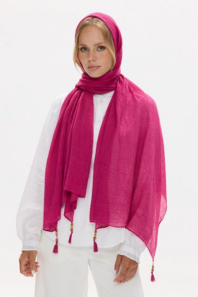 FENZA SCARF Βαμβακερό σάλι Freya Muslin Twisted Tassel