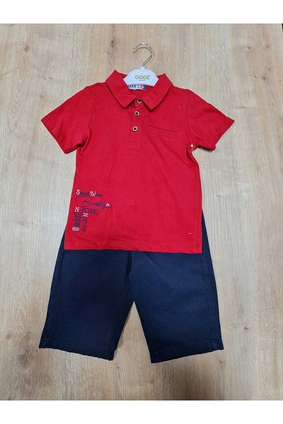 Cool Exclusive Boy's Polo Neck Embroidered T-shirt Set