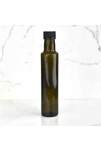 Densa Essential زجاجة زيت زيتون زجاجية خضراء بغطاء أسود 250 مل 2 قطعة