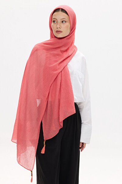 FENZA SCARF Şal de bumbac cu ciucuri Freya Muslin Wrap