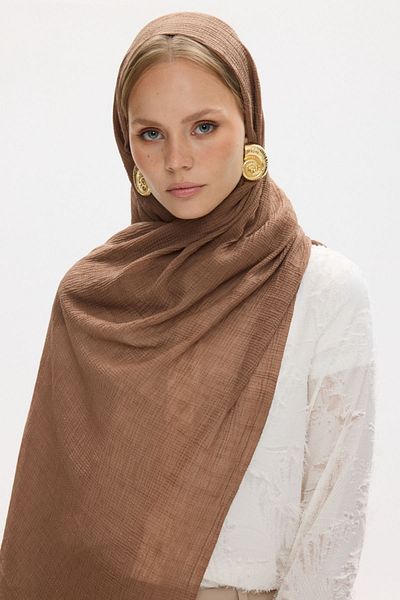 FENZA SCARF Памучен шал Freya с муселин и пискюли