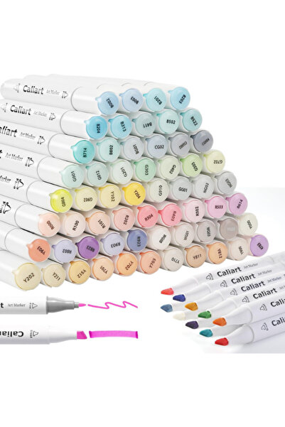 Janissary 12 Adet Çift Taraflı Fırça Uçlu Marker Kalem Teknik Uç Ve Fırça Uç,...
