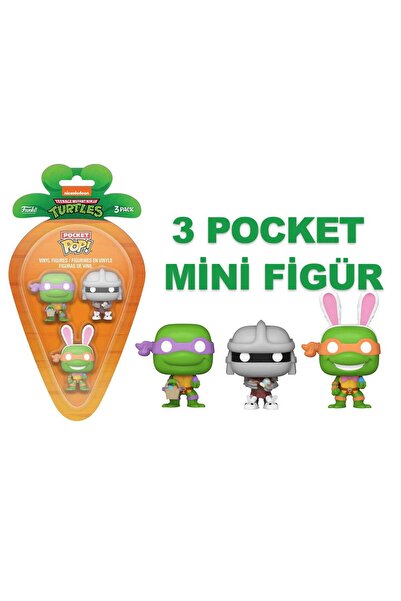 Funko 3-pack Carrot Pocket Pop: Teenage Mutant Ninja Turtles - Donatello, Michelangelo, Shredder