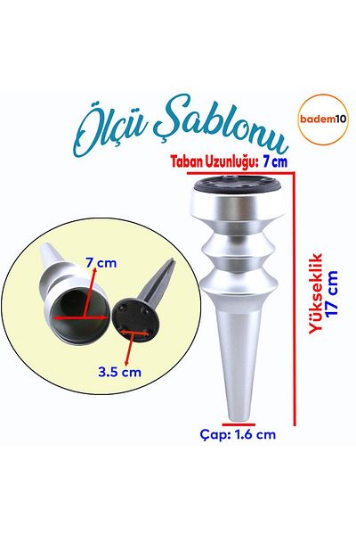 Badem10 Oliva Crom Mat Argintiu 17 Cm Mobilier Canapea Fotoliu Unitate Tv Consolă Upgrade Picior Picioare 4 Buc