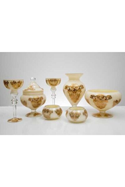 Barok Konsol Takımı 7 Li Nakkas Krem