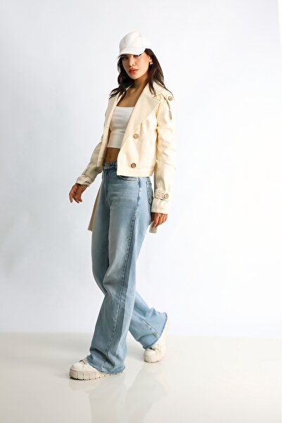 SahraAfra Flora Ženska - Lažna kožna bajkerska jakna