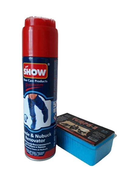 SHOW Süet Nubuk Sprey Boya 250 ml Lacivert Ve Temizleme Süngeri