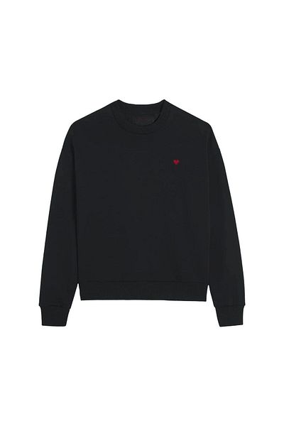 The Champ Clothing Черен голям суитшърт с щампа на сърце - кръгла яка