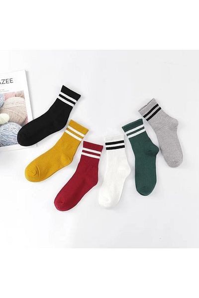 FUS BLUE Set of 6 Striped Socks