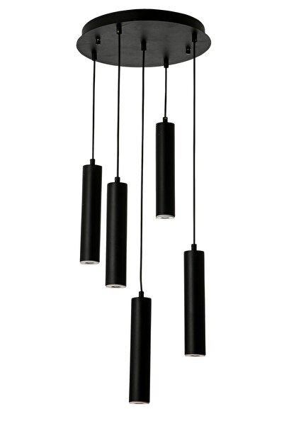 Avize çarşısı Trendy - Spot Siyah 5 li Sarkıt Avize, BS.2902-54-45