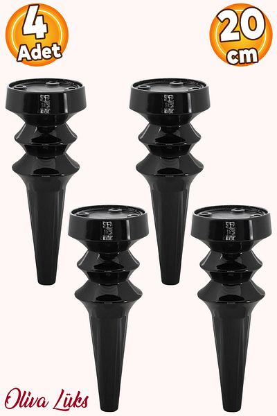 Badem10 Oliva Negru 20cm Mobilier Canapea Fotoliu Tv Unitate Consolă Înălțare Riser Picior Picioare 4 buc