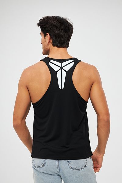 YÜKSEL IŞIK Men's Athlete Undershirt - Printed Black Color