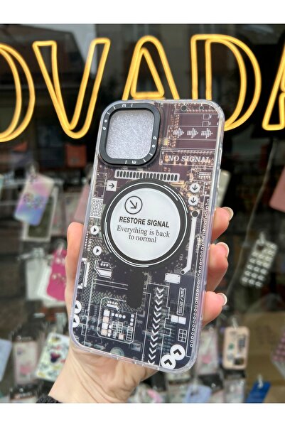 OVADA İphone 12 Pro Max Uyumlu Magsafe Kablosuz Şarj Destekli Hologramlı Premium Kılıf