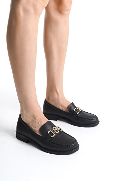 Diardi Kadın Siyah Rengi Kısa Topuklu Günlük Kullanım Ayakkabı