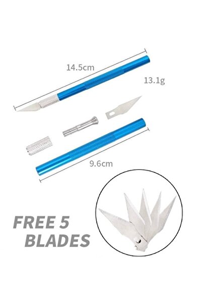 srtfootcare 3 Adet Kretuar Bıçağı, Paslanmaz Çelik Hassas Kesim Bıçağı + 5 Ad.yedek Bıçak