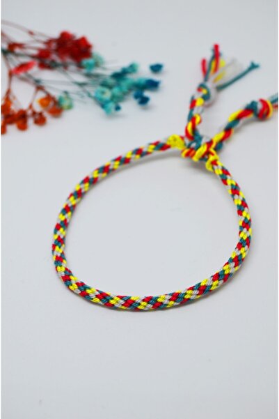 Bidüğüm Unisex Renkli El Emeği Şans Ip Bileklik - Solmaz Ve Suya Dayanıklı Re...