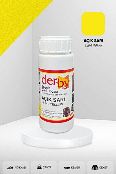 Derby Special Açık Sarı Deri Boyası 100 ml / Mont Eşya Çanta Kemer Cüzdan Aya...