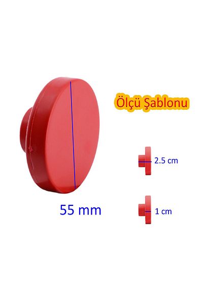 Badem10 Rotund din plastic 5 buc. Culoare roșu simplu Mobilier de cameră Sertar de bucătărie Mâner dulap dulap