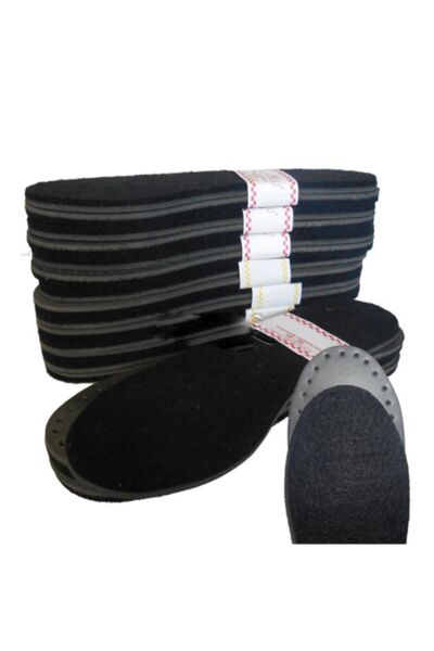 Genel Markalar Siyah 12 Çift Patiklik Keçe Taban 36-37 Numara Delikli Eva Taban