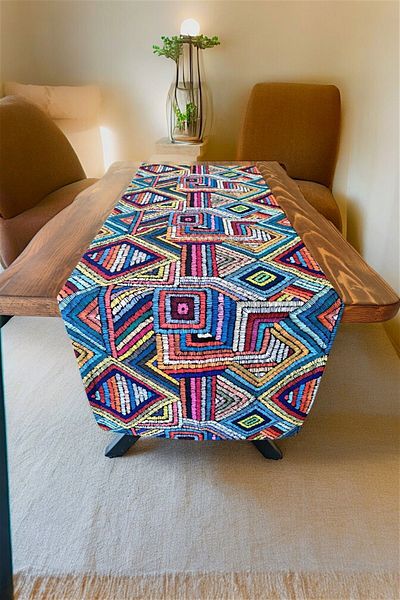 Soyoe 40x140 Metro Patterned Colorful Runner Tablecloth - American Service