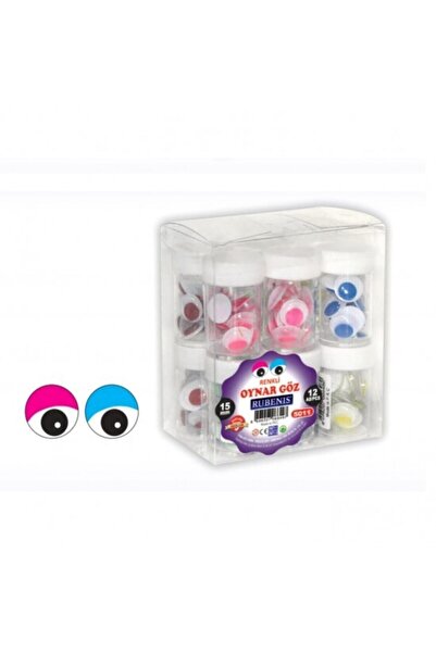 Rubenis 15 Mm Renkli Oynar Göz 12 Paket 1 Paket Içi 12 Adet Göz Toplam 144 Ad...