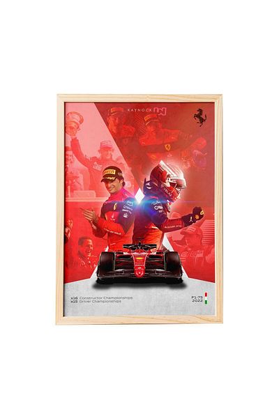KAYNOCK Скудерия Ферари, Шарл Льоклер, Карлос Сайнц, Формула 1, плакат от F1
