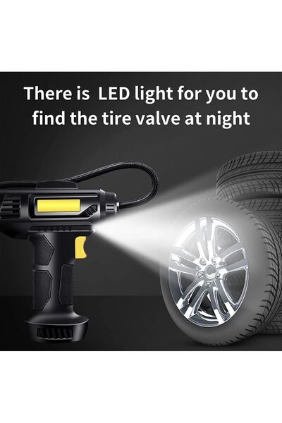 Bowie Kablosuz güçlü hızlı doldurma şarjlı Fenerli Kompresör araç lastik şişi...