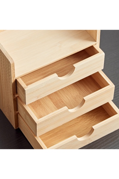 Home Box منظم مكتب صغير من ناتورا 4 طبقات