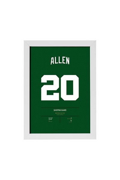 KAYNOCK Ray Allen Jersey, Boston Celtics, Nba, Μπάσκετ Επιτραπέζια αφίσα Ψηφιακό σχέδιο