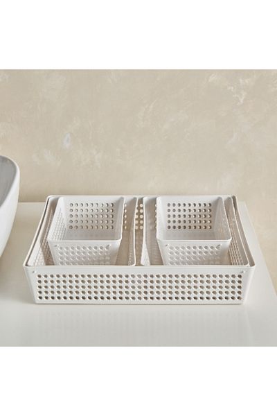 Home Box Rice Husk Fashion Utility Storage Basket - Set of 5