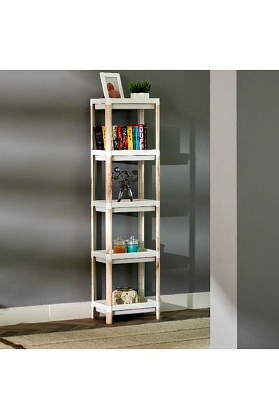 Home Box Nova Rectangle 5-Tier Caddie with Wooden Finish