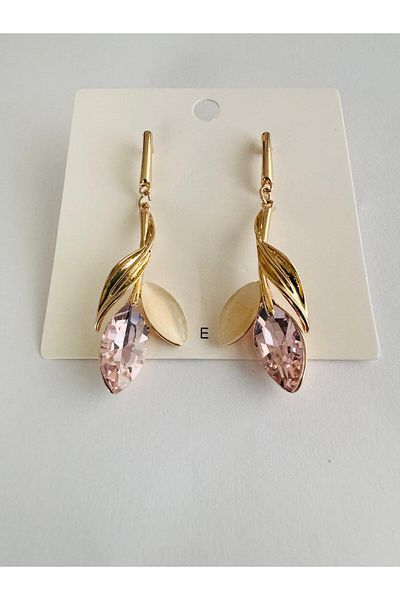 DEVİ fashion Purple Leaf Zircon Stone Earrings