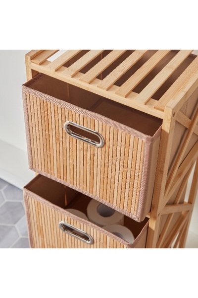 Home Box خزانة حمام ناتورا بامبو ذات 3 أدراج