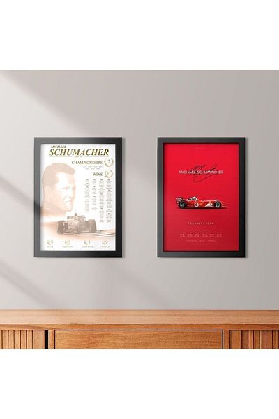 KAYNOCK Michael Schumacher Σετ 2, Formula 1, F1, Ferrari, Σετ ζωγραφικής αφίσας Ψηφιακό σχέδιο